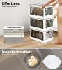 Levede 2X Folding Storage Container Large with Lid Stackable on Wheel Plastic