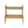 Levede Bamboo Step Stool with Handle Shelf Footstool Bathroom Kitchen Bed 220Lbs