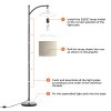 Emitto Standing Floor Lamp Living Room with Led Light Corner Remote Foot Switch