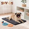 SKYLOS Dog Bed Mattress Soft Plush Pet Bed Non Slip Crate Mat M L 74x53cm Foam