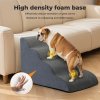 Skylos 4-Step Pet Stairs for Bed Sofa High Density Foam Dog Ramp Non-Slip Ladder