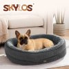 Skylos Orthopedic Plush Dog Bed Soft Washable Pet Bed Grey Cosy Cushion M Size