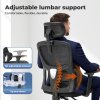 Office Computer Chair Mesh Ergonomic Lumbar Support Swivel with Armrest Headrest