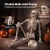 Yezi Halloween Skeleton Life Size Posable Jointed Decoration Haunted House White