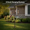 TOQUE Bird Feeding Station Outdoor Garden Shepherd Hook Adjustable Stand Black