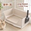 Skylos Rabbit Litter Tray Drawer Box Easy-Clean Secure for Indoor Cage Use Brown