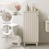 Levede Slim Bathroom Cabinet Tall Fluted Storage Cupboard Adjustable Shelf Cream