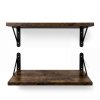 Levede Floating Shelves Wall Mounted Shelf Set of 2 Rustic Storage Shelves 39cm
