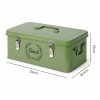 TOQUE Seed Box 4-Compartment Storage Box Metal Seed Organiser Dark Green