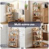 Levede Shelf 4 Tier Space Saving Bamboo Display Cabinet For Living Room Bamboo