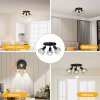 EMITTO 3-Way Spotlight Ceiling Light Adjustable Vintage Black E14 Metal Fixture