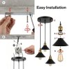 Emitto Pendant Light 3 Lights Height Adjustable Vintage Ceiling Light Black