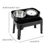 Skylos Raised Dog Bowl 4-Height Adjustable Feeding Station Full Set 1600ml Black