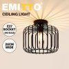 Emitto Ceiling Light Industrial Chandelier Metal Pendant Lamp Bedroom E27 Black