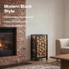Levede Firewood Rack Metal Outdoor Storage Log Holder Fireplace 30 x 22 x 59cm