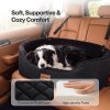 Skylos Dog Car Seat Large Booster Bed for Cars Travel SUV Black Soft Oxford