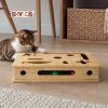 Skylos Cat Nail File Scratcher Large Solid Wood with Toy Balls for Indoor Cats