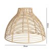 Emitto Ceiling Light Shade Wicker Basket Style Plastic Lampshade Pendant 2PCS