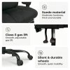 Executive Ergonomic Office Chair Suede Fabric Wide Seat 155?? Recline Footrest