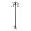 TOQUE Bird Feeding Station Outdoor Garden Shepherd Hook Adjustable Stand Black