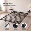 Levede Double Bed Frame Floating Design with Storage Shelves RGB Lights Black