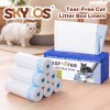 Skylos Cat Litter Bags Drawstring Tear Resistant 120 Pack Auto Litter Tray Blue