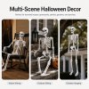 Yezi Halloween Skeleton Life Size 185cm Posable Joints Haunted House Patio White