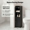 Levede Bathroom Cabinet Slim Corner Storage Adjustable Shelves PB MDF Black
