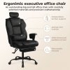 Executive Ergonomic Office Chair Suede Fabric Wide Seat 155?? Recline Footrest