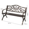 Levede Garden Bench,Outdoor Bench,300kg Metal,Floral Pattern Bronze
