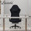 Levede Office Desk Chair Fabric Gaming Recliner Adjustable Height Swivel Black