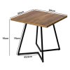 Levede dining table square dining table 80cm 25mm metal frame MDF Walnut