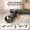 Skylos Large Cat Tunnels 3 Pcs Modular Foldable Linen Tube Kittens Rabbits Toys