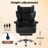 Levede Office Desk Chair Big and Tall for Heavy People with Footrest PU Black