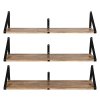 Levede Floating Shelves Wall Mounted Book Shelves for Wall Set of 3 Natural