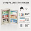 Levede Key Safe Cabinet 42-Key Steel Wall Mounted Lock Box With Labels White