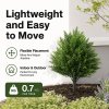 Lambu Artificial Cedar Topiary Balls Set of 2 Ground Spike Patio Garden Green