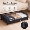Levede Under Bed Storage Boxes with Lids, 46L x2, Rolling, Black, Oxford