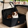 Skylos Dog Booster Car Seat Travel Carrier Bed Basket for Pet up to 55lbs Black