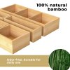 Toque 5 Pcs Bamboo Drawer Organizer Multi-Use Storage Box with Removable Divider