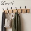 Levede Coat Rack Wall Mounted 6 Triple Hooks Holds Coats & Bags, Hallway Bamboo