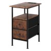 Levede Bedside Table Side Cabinet Storage Nightstand Charging Station 2 Drawers