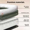 Pet Bed Orthopedic Small Dog Washable Waterproof Corduroy Wear Resistant Green