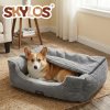 Skylos Large Dog Bed Pet Cave Bed Article Fleece Soft Washable Removable Blanket