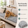 Marlow Corduroy Sofa Cover Pet Friendly Non Slip Washable 70 x 150cm Light Grey