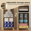 Levede Floor Bathroom Storage Cabinet Handleless Wood Floor Shelf Unit Cupboard