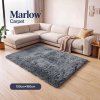 Marlow Rug Fluffy Soft Pile Carpet Non Slip Anti Shedding for Living Room Grey