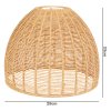 Emitto Ceiling Light Shade Pendant Woven Lampshade Natural Lightshade Easy Fit