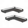 Levede Floating Shelves Set of 2 L-Shaped Corner Shelves Wall Mounted Black