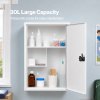 Levede Medicine Cabinet Lockable Storage Box Wall Mounted Metal Home White